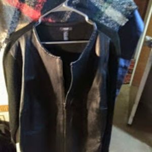 Leather & Knit Sweater Jacket / PeaceGoods